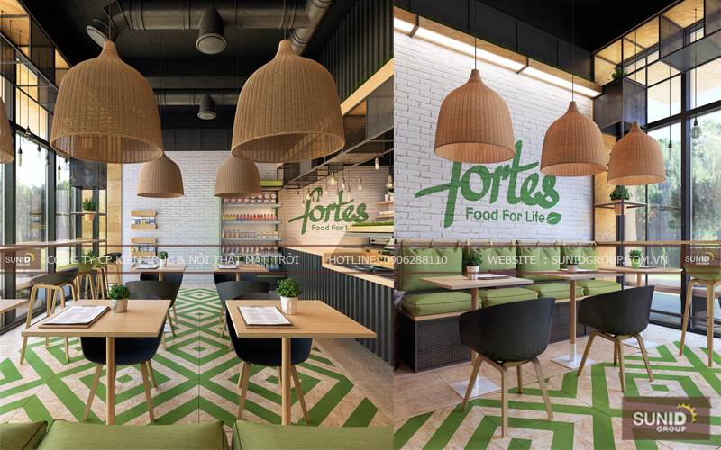 Thiết kế nội thất cafe Fortes đẹp tại Dic Star