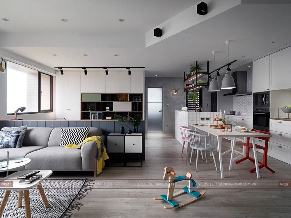 Thiết kế nội thất căn hộ kiểu Scandinavia nổi bật với Comfort